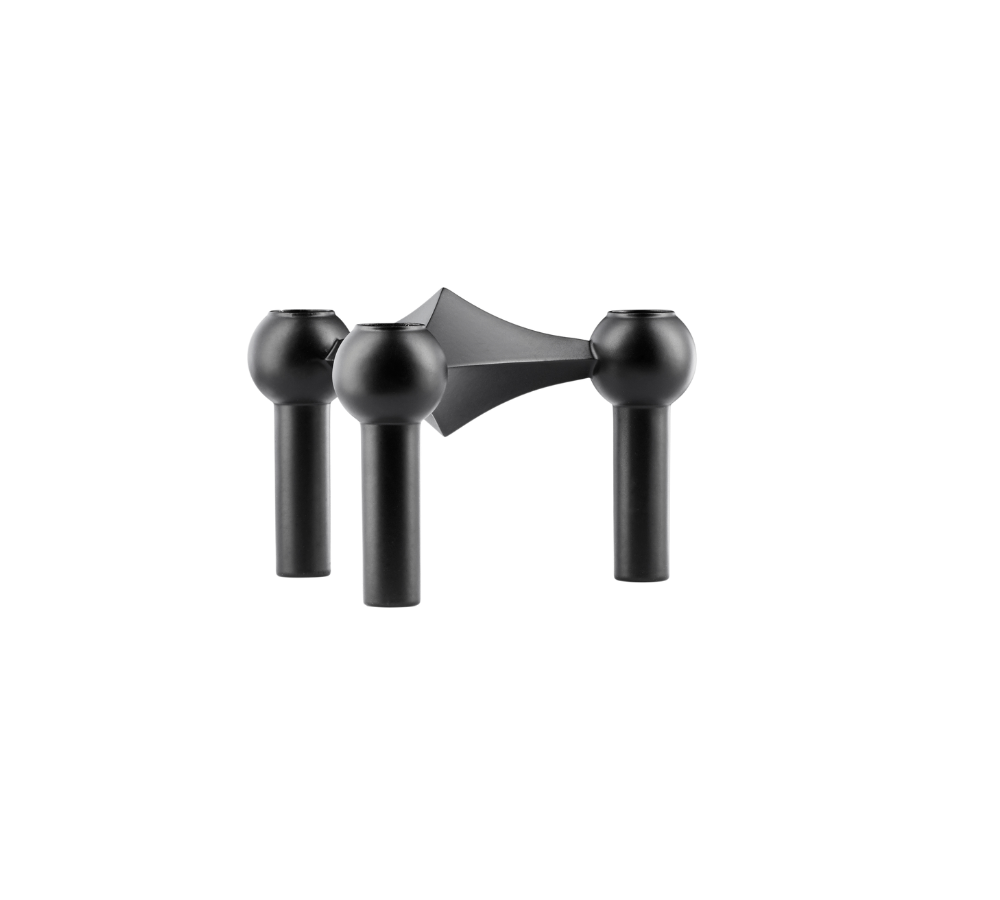 Nagel lysestage - sort